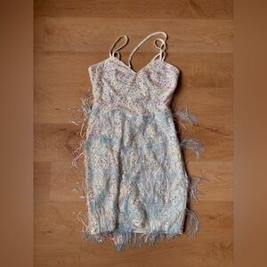 SHEIN Iridescent Sequin and Fringe Dress